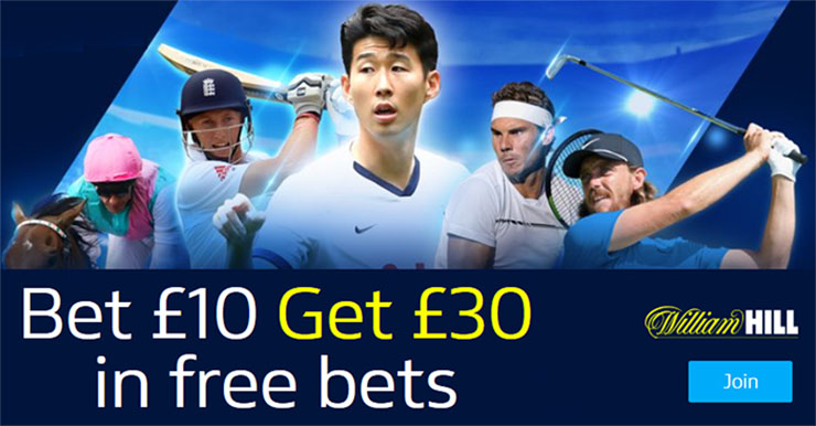 William Hill Bet £10 Get £30 Offer
